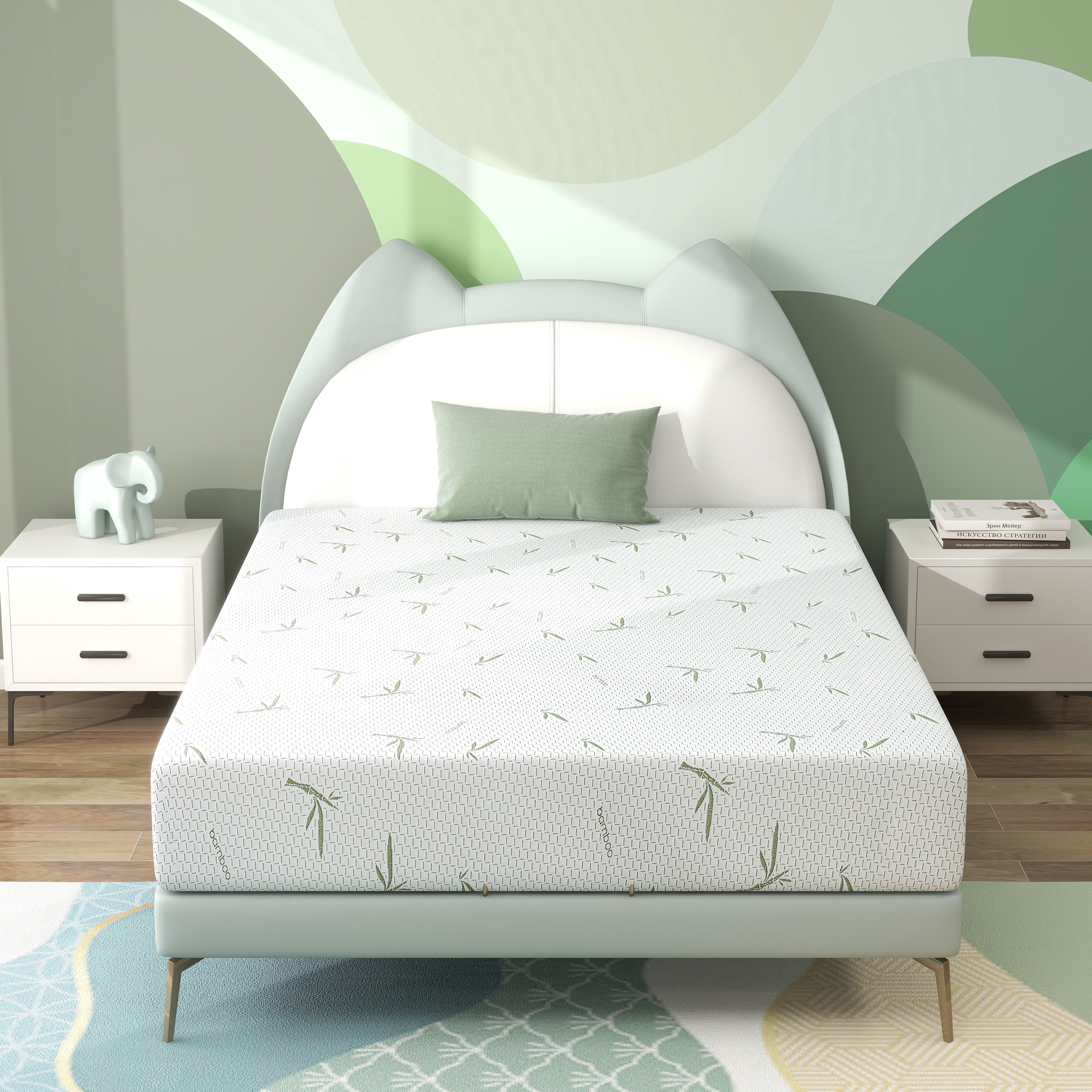 Twin Mattress, 8 inch Memory Foam Mattress Bed in a box, with Green Tea Cooling Gel, Medium