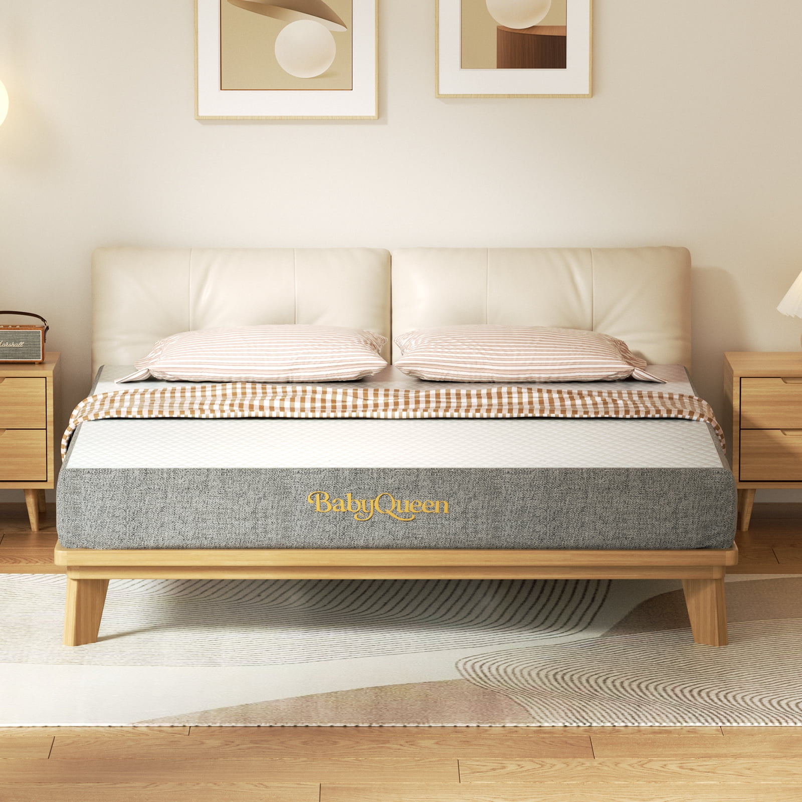 Babyqueen Twin Mattress 8 inch Gel Memory Foam Mattress in a Box, High Density Support Foam, Medium Firm, Certipur-US Certified