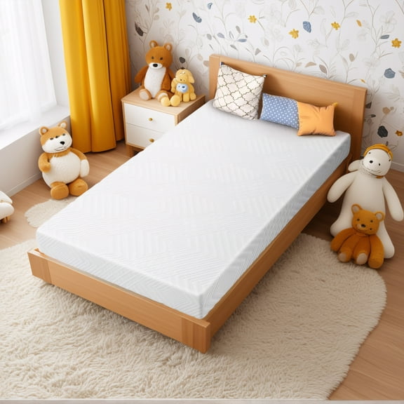 Twin Mattress in a Box, UHOMEPRO 8 inch Memory Foam Mattress for Pressure Relief and Cooling Gel, Twin Size Mattress for Dorm Bedroom, Medium Firm, Motion Isolation, CertiPUR-US, White