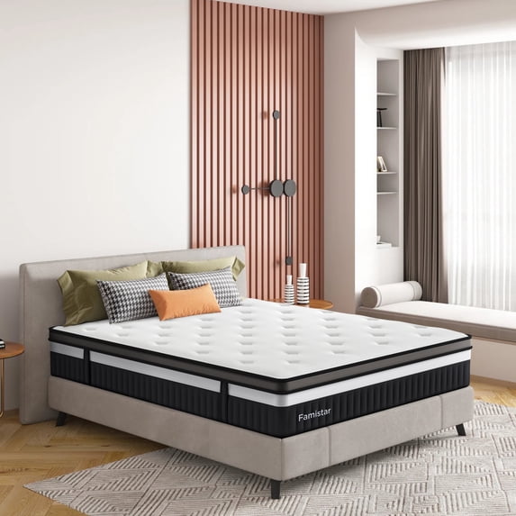 Twin Mattress, 13 Inch Hybrid Innerspring Mattress with Memory Foam in a Box, Individually Pocket Innerspring, Pressure-Relieving and Supportive, Non-Fiberglass