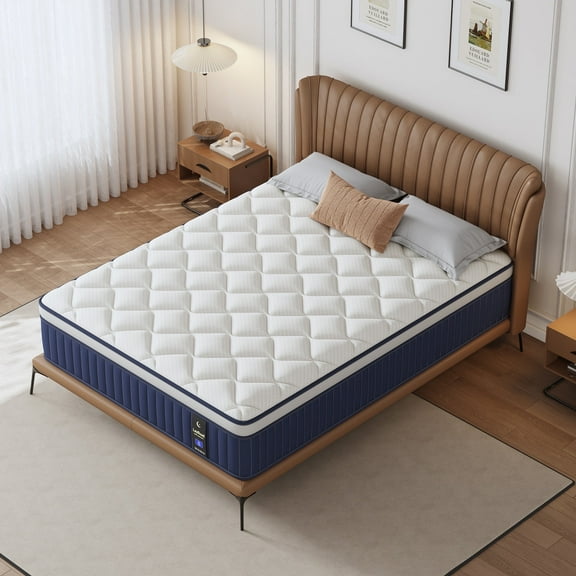 Twin Mattress for Kids, Holaki 10" Memory Foam and Spring Hybrid Mattress in a Box, Cool Individual Pocket Spring Mattress with Medium Soft, Breathable Fabric & Adaptive Support, CertiPUR-US, Blue