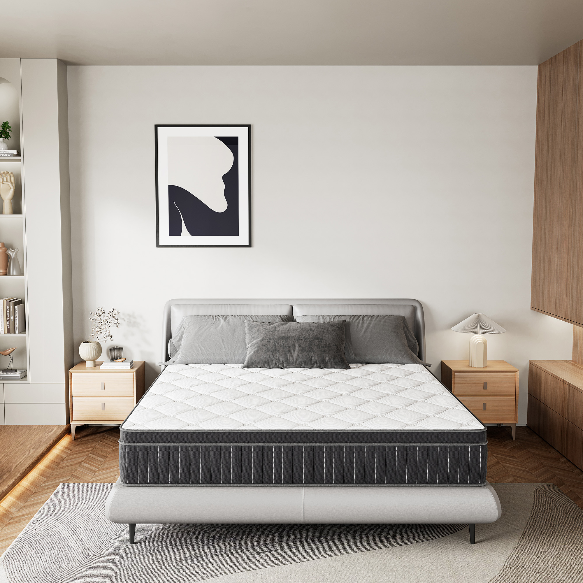 Twin Mattress, TXO 12 Inch Hybrid Mattress with CoolingGel Memory Foam