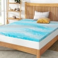 thumbnail image 1 of Twin Mattress Topper 3 inch, Memory Foam Mattress Topper For Twin Bedding, Blue, 1 of 8