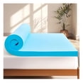 thumbnail image 1 of Twin Mattress Topper, Gel Infused Memory Foam Mattress Topper, Soft Bed Topper Mattress Pads for Bed, Sofa, RV, Certified, Blue, 3 Inch, 1 of 9