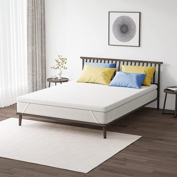 Twin Mattress Topper, Homhougo 2" Green Tea Memory Foam Mattress Topper with Zippered Bamboo Cover, Soft Topper for Single Bed, Day Bed