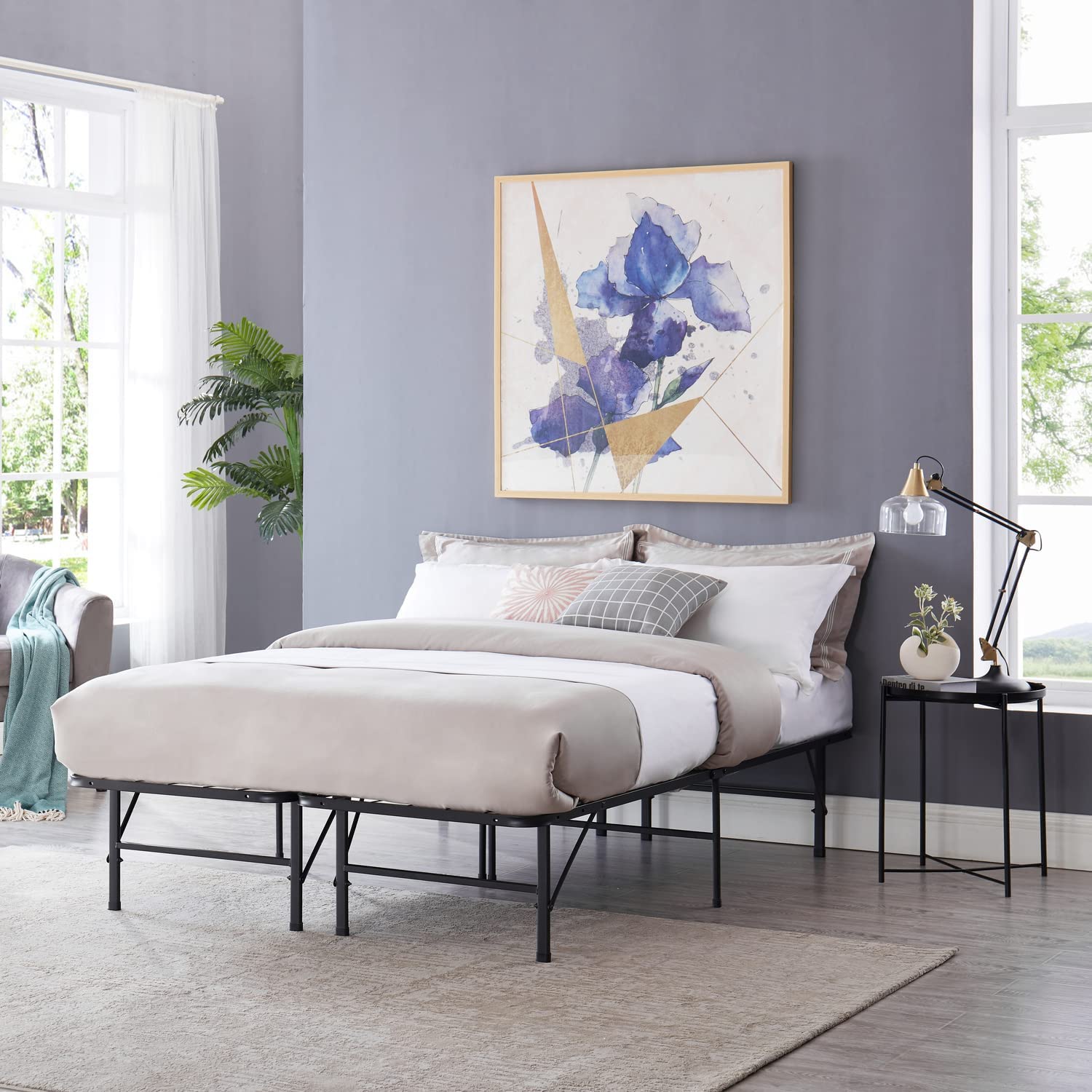 Twin Metal Bed Frame 14 Inch Metal Platform Beds w/Heavy Duty Steel