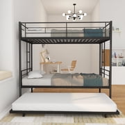 Twin Metal Bunk Bed Frame with Trundle