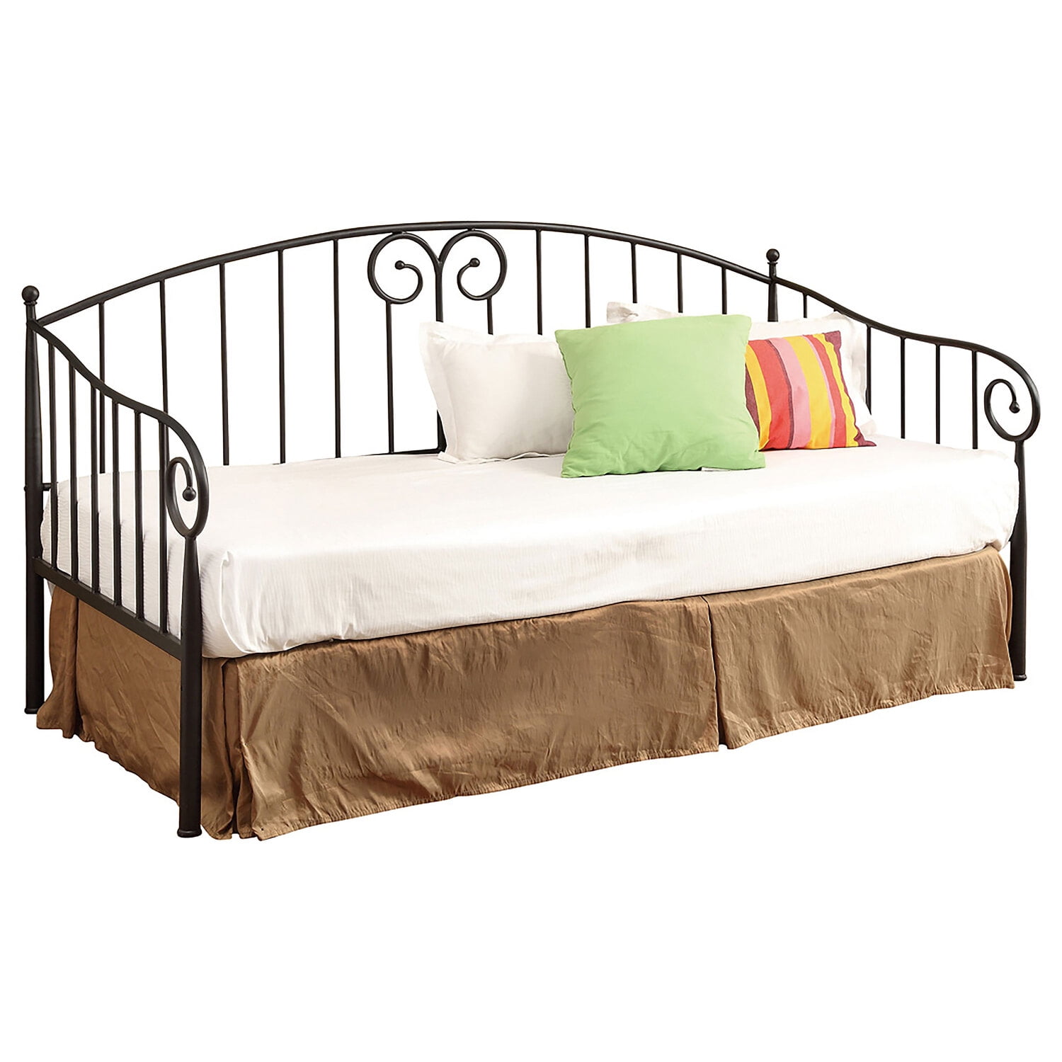 Black Metal Twin Daybed with Trundle Frame