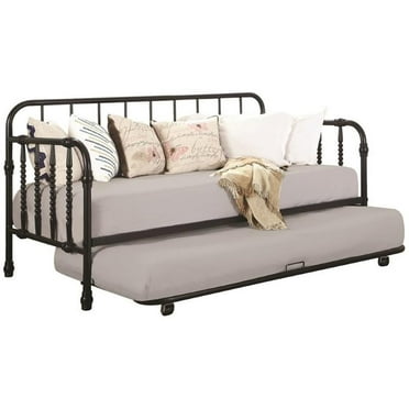 Twin Metal Daybed with Trundle Black
