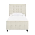 thumbnail image 1 of Twin Modern Wing Bed in Ivory White, 1 of 2