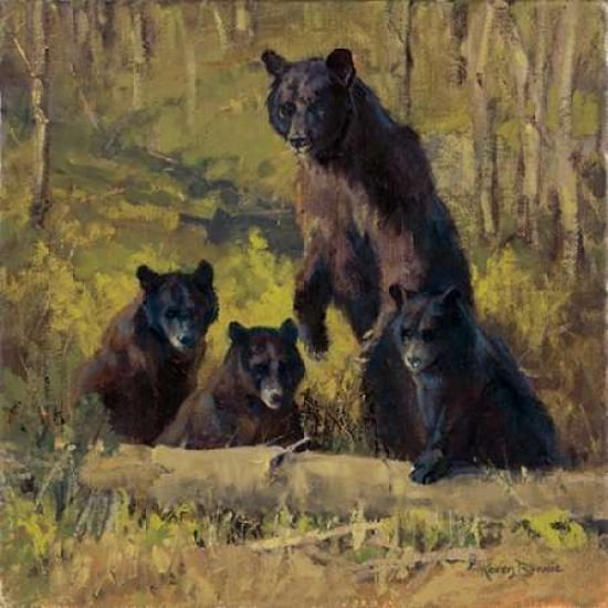 Twin Mountain Triplets Canvas Art - Karen Bonnie (24 x 24)