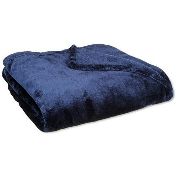 Twin Navy Coral Fleece Mega Throw
