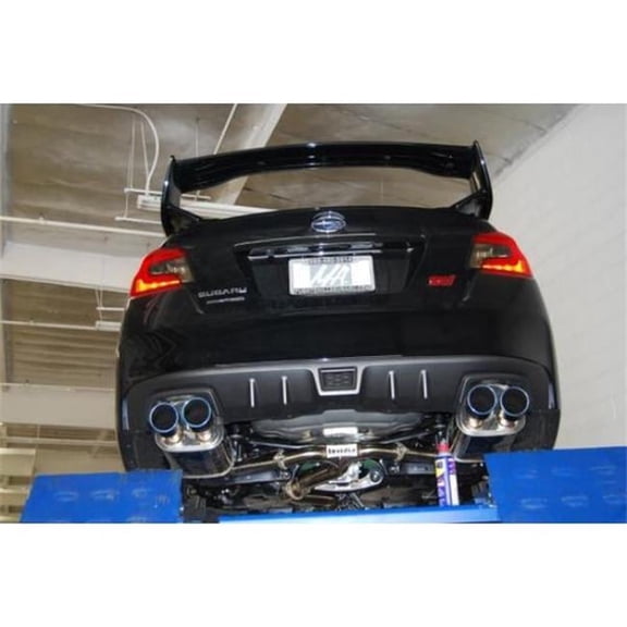 Twin Outlet Rolled Titanium Burnt Quad Tip Cat-Back Exhaust for 2015 Plus Subaru WRX & STI 4-Door Q300