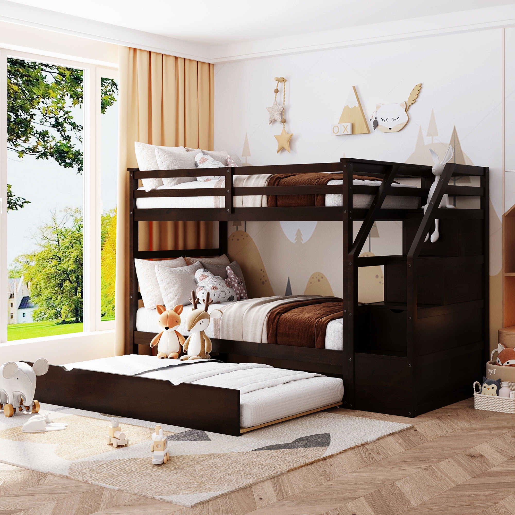Twin over twin bunk sale bed with drawers