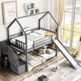 thumbnail image 1 of Twin Over Bunk Bed With Convertible Slide And Storage - Gray Entertainment & Charm, 1 of 6