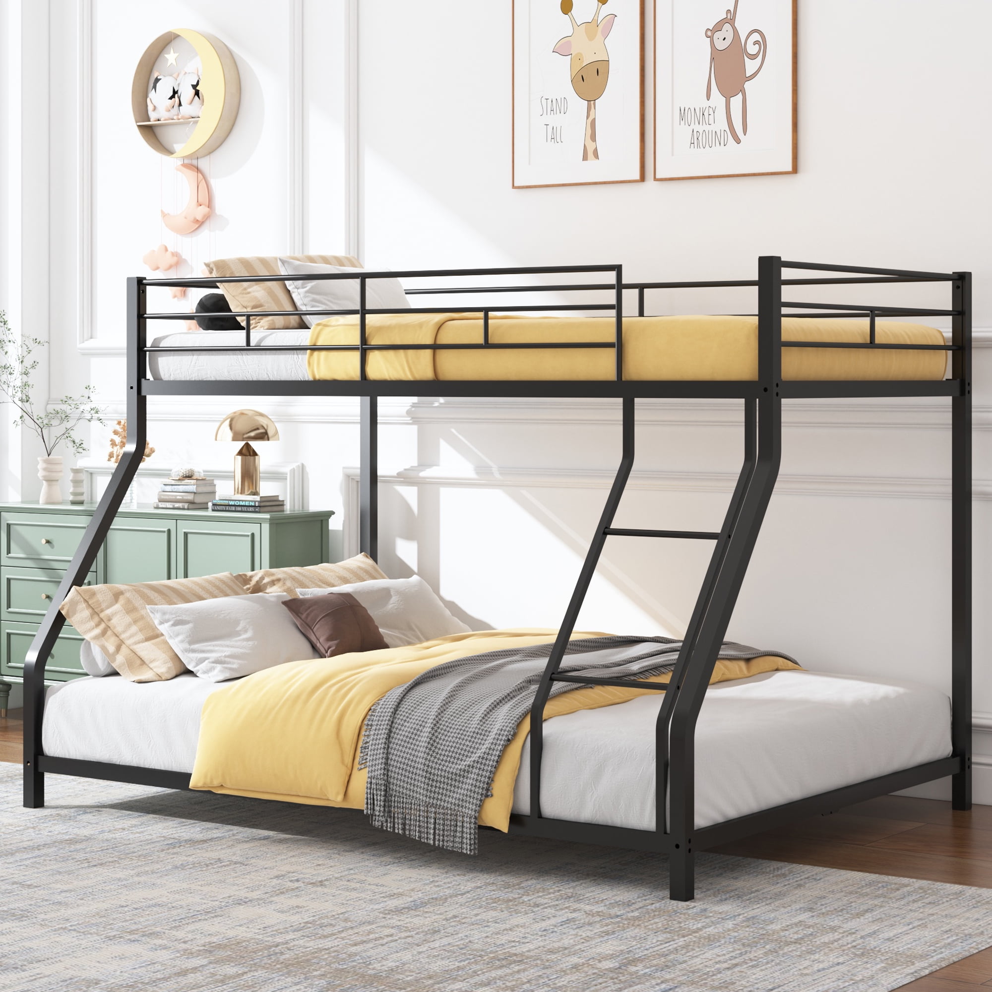 Twin Over Full Bunk Bed, Heavyduty Metal Bunk Beds Twin Over Full Size
