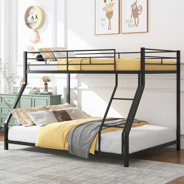 Twin Over Full Bunk Bed, Heavy-duty Metal Bunk Beds Twin Over Full Size ...