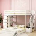 thumbnail image 1 of Twin Over Full Bunk Bed In White - Optimize Bedroom Space With 3-layer Shelves, Drawers, And Stairs Ample Storage Meet Needs Of Growing Families, 1 of 7