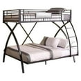 thumbnail image 1 of Twin Over Full Bunk Bed with Modern Arc Design & Front Ladder, Gray, 1 of 1