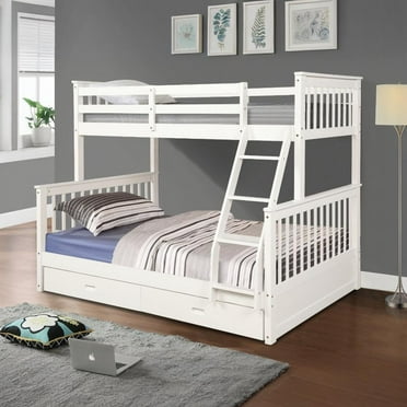 Twin Over Full Bunk Bed with Storage Drawers