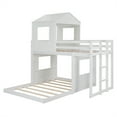thumbnail image 1 of Twin Over Full Bunk Beds, Wooden Play Farm House Bunk Bed with Roof Window Guardrail Ladder, 1 of 8