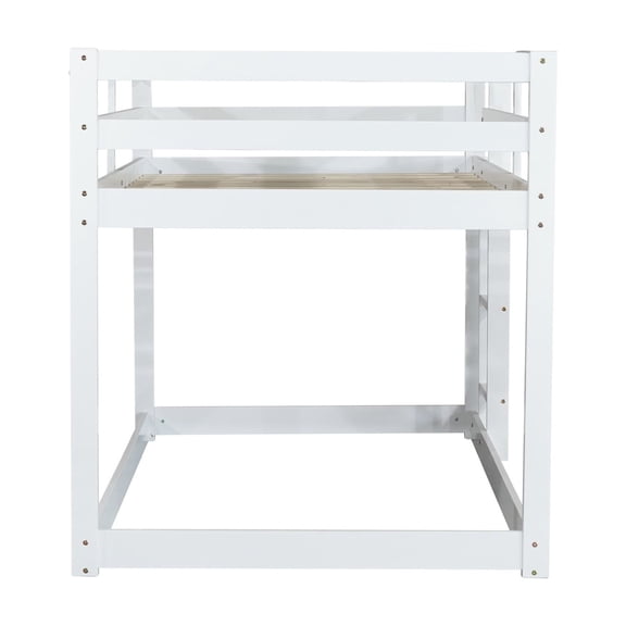 Twin Over Loft Bed, White Solid Rubber Wood. And Reliable. Optimize Space. Convenient Assembly Stable . Utilize Bedroom Area. Straightforward