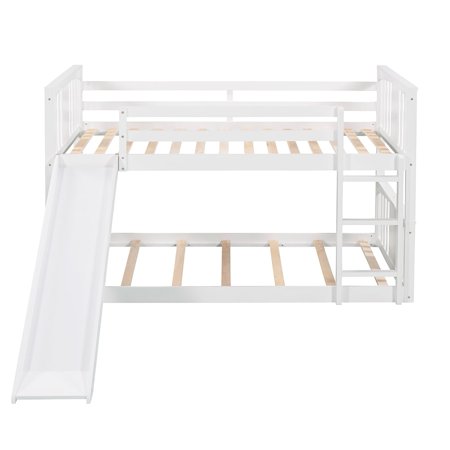 Twin Over Twin Bunk Bed with Slide and Ladder