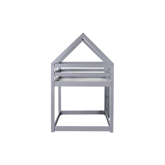 Twin Over Twin Rubber Wood Bunk Bed with Ladder / Allows Easy Assembly and Quick Setup