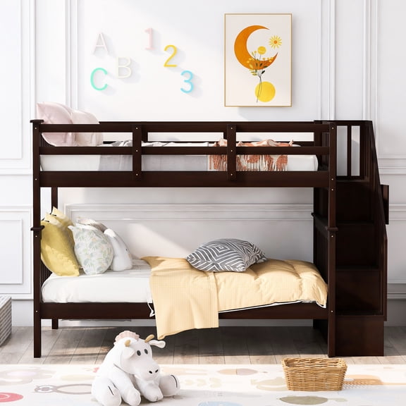 Twin-Over-Twin Setup - Open Shelves for Storage - Small Bedroom - Extra Space Utilization