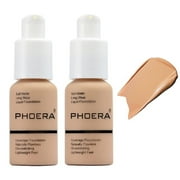 Twin Pack Phoera Foundation Makeup Full Coverage Liquid Base Brighten Long Lasting Twin Pack