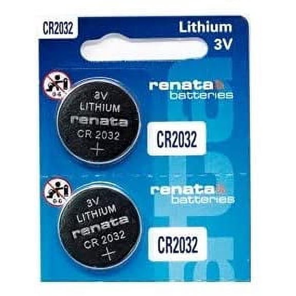 Twin Pack Renata Batteries CR2032 Coin Cell Battery, 2 Pcs