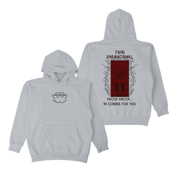 Twin Paranormal Door to Hell Merch Hoodie - Unisex Cotton Long Sleeve Pullover, Hooded Casual Streetwear Sweatshirt for Men Women,XXXL,grey