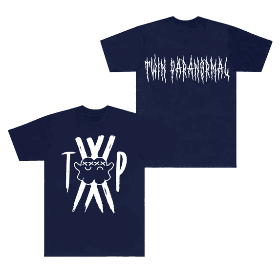 Twin Paranormal Merch Skin Walker Island Cotton T-shirt - Unisex Short Sleeve Tee, Streetwear Tops for Men Women,XL,Navy