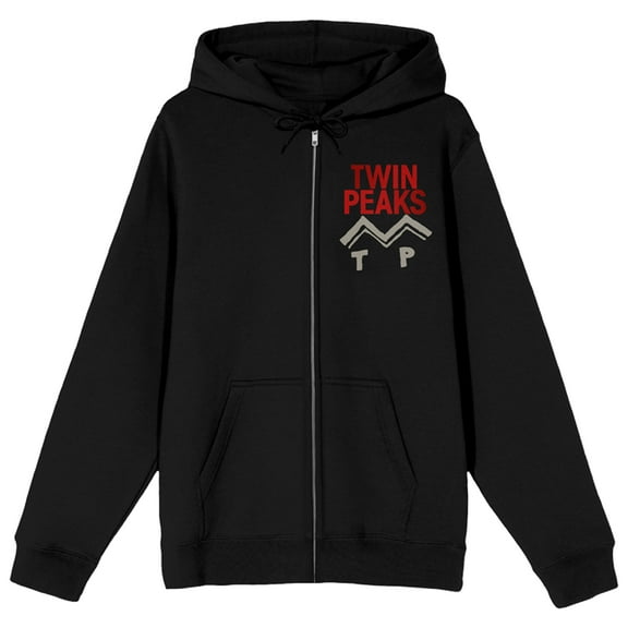 Twin Peaks 1990 Dale Cooper Poster Art Women's Black Long Sleeve Zip-Up Hoodie-Medium