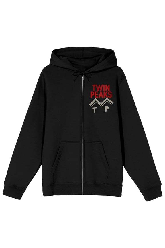 Twin Peaks 1990 Dale Cooper Poster Art Women's Black Long Sleeve Zip-Up Hoodie-XXL