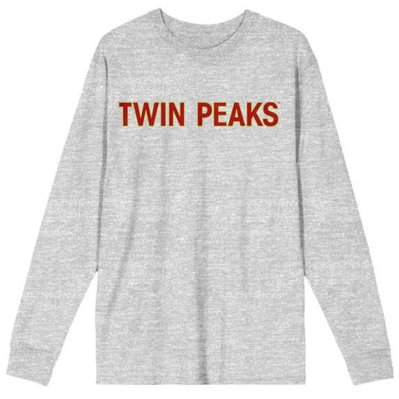 Twin Peaks 1990 Logo Crew Neck Long Sleeve Athletic Heather Adult Tee
-Small