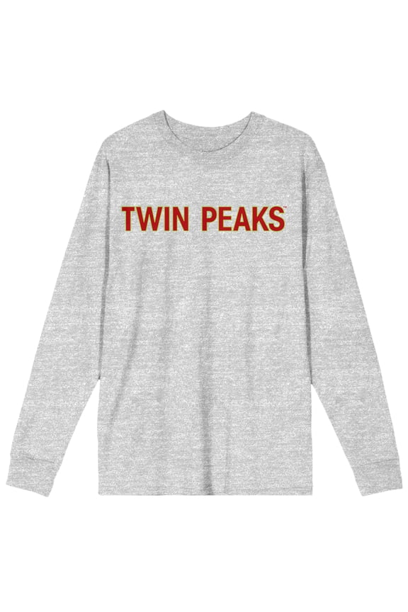 Twin Peaks 1990 Logo Crew Neck Long Sleeve Athletic Heather Adult Tee
-XXL