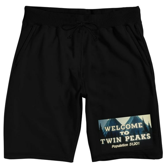 Twin Peaks 1990 Welcome To Twin Peaks Population 51,201 Men's Black Lounge Shorts-Medium
