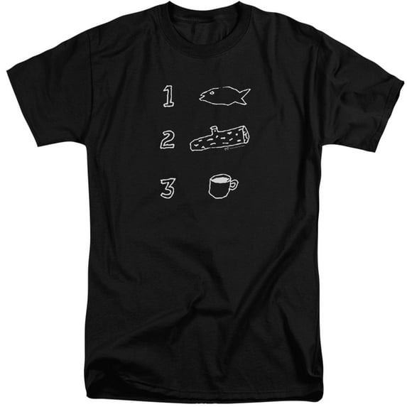 Twin Peaks - Coffee Log Fish - Adult Unisex Short Sleeve T-Shirt - Black