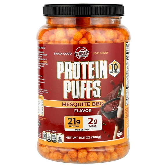 Twin Peaks Ingredients Protein Puffs, Low Carb Keto Friendly Protein Snacks, Mesquite Barbecue (10.6 Ounce)