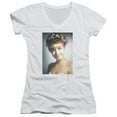 thumbnail image 1 of Twin Peaks Laura Palmer Junior Women's V-Neck T-Shirt White, 1 of 2