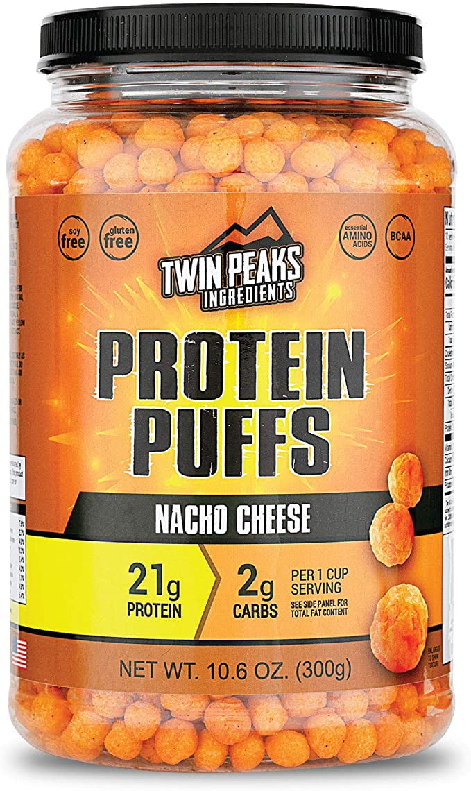Twin Peaks Low Carb, Keto Friendly Protein Puffs, Nacho Cheese (300g, 21g Protein, 2g Carbs)