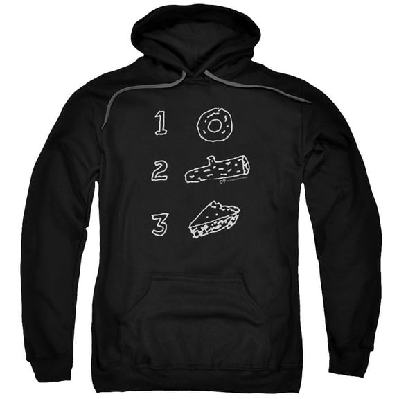 Trevco Sportswear SHO550-AFTH-1 Twin Peaks Pie Log Donut Adult Pullover Hoodie, Black - Small