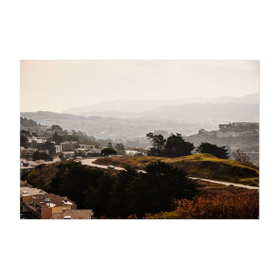 Twin Peaks Sunset - San Francisco California Photography Landscape Cityscape Foggy Scenic Autumn Moody Unframed Wall Art Print 4 x 6 inches