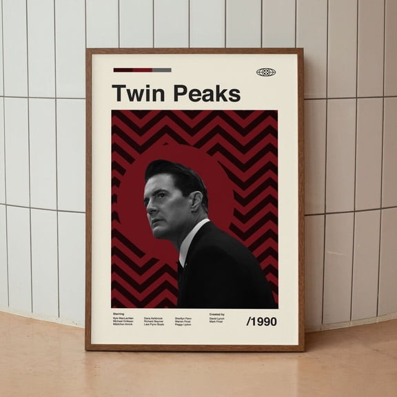 Twin Peaks Wall Art Print Kyle MacLachlan David Lynch Poster American Tv Series Midcentury Art