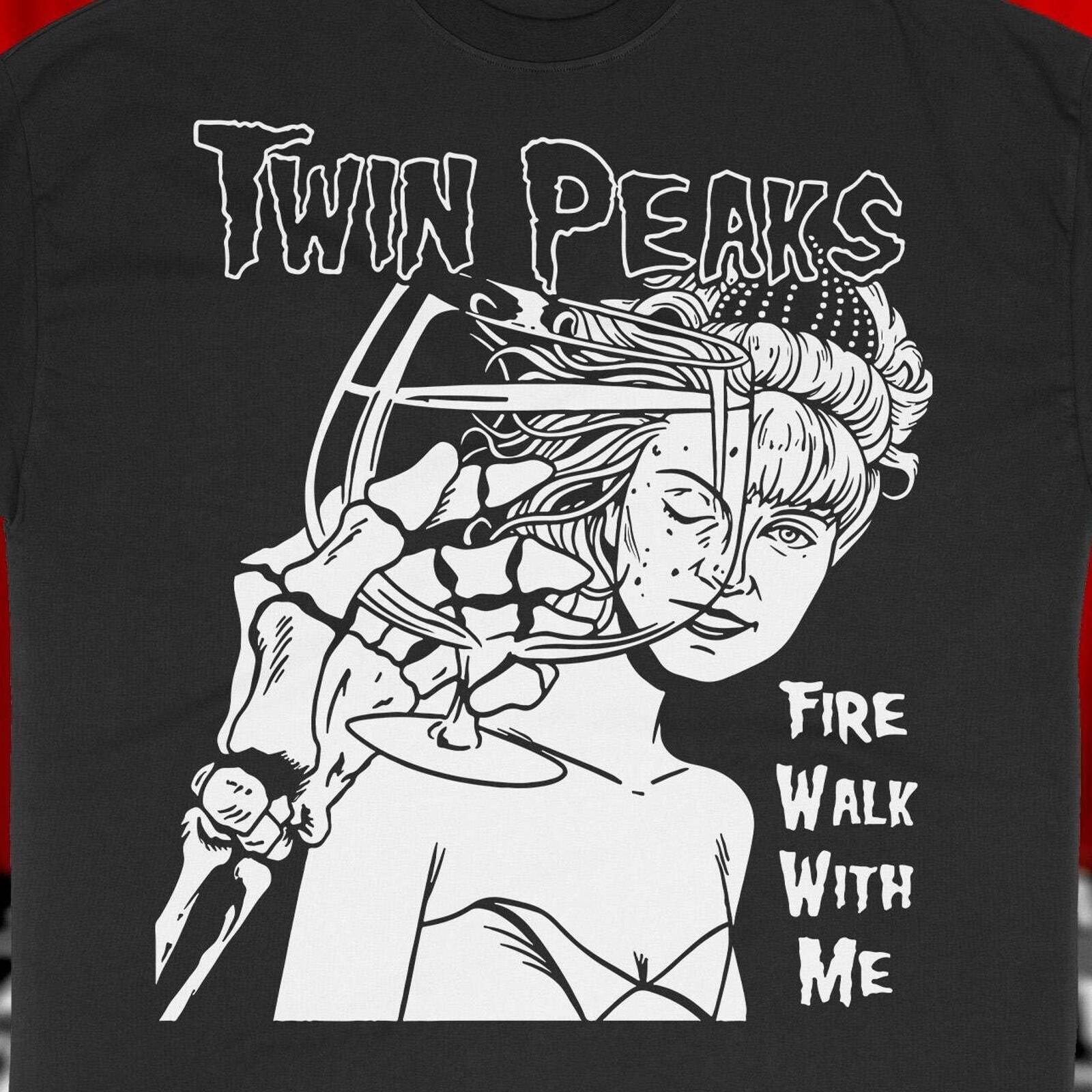 Twin Peaks Laura Palmer Fuoco Cammina Con Me David Lynch T Shirt Meme Regalo Top Tee Unisex Gamer Film Musica 6378 - Italia
