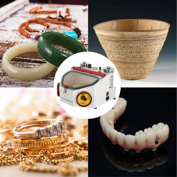 Twin Pen Sandblaster Double Pen Sand Blaster Machine for Dental Lab 2 Tanks Lamp