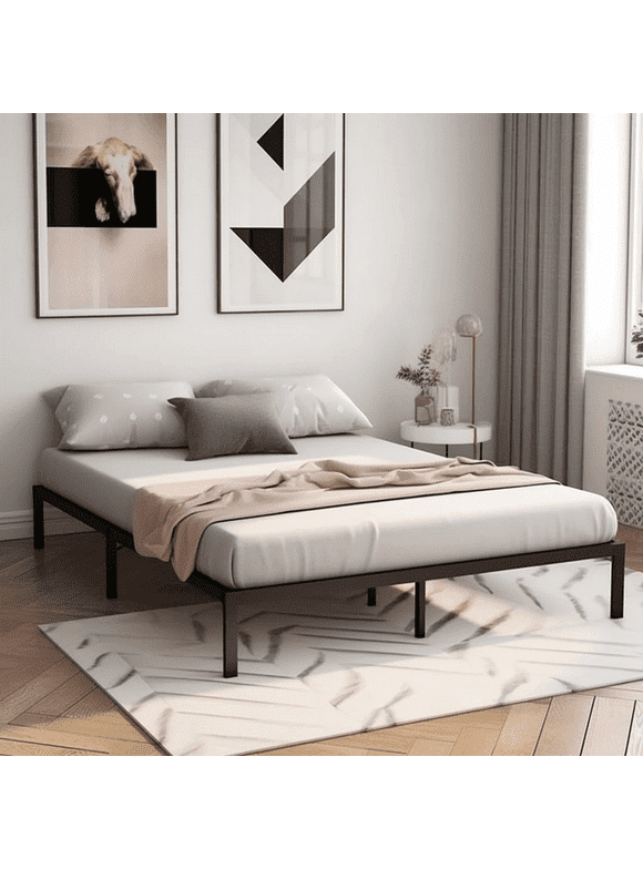 Twin Platform Bed Frame | Quiet & Sturdy | No Box Spring | 14" Mattress Foundation