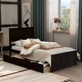 thumbnail image 1 of Twin Platform Bed With 2 Slidable Drawers In , Made From Solid Wood And For Use Rolling Color, Crafted Long-term, 1 of 7