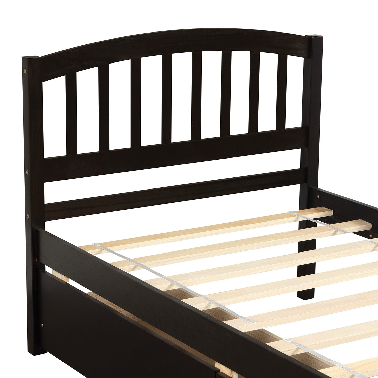 Twin Platform Storage Bed Wood Bed Frame with Two Drawers and Headboard ...